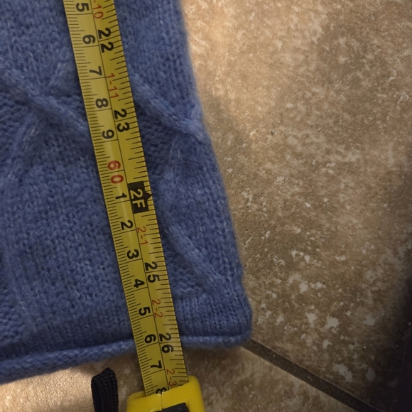 Talbots Women's Blue Cable Knit Preppy Classic Cozy Wool-Alpaca Blend Sweater XL - Picture 9 of 9